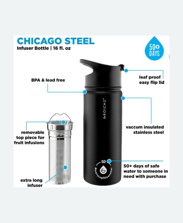 chicago steel infuser bottle