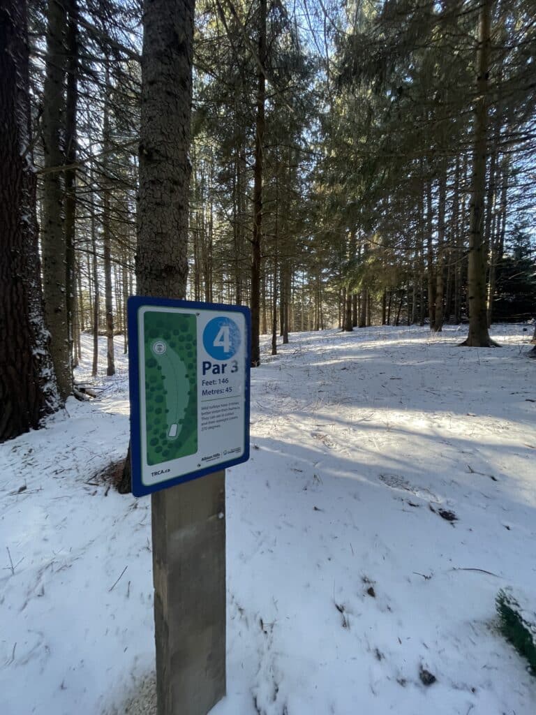 hole 4 with conservation fact on beginner friendly albion 9 photo credit jeff mackeigan