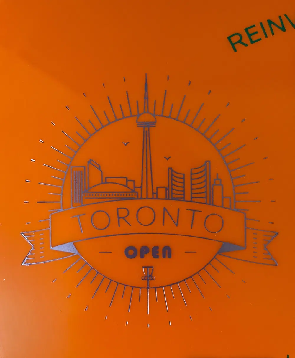 light purple toronto open stamp on orange s line fd