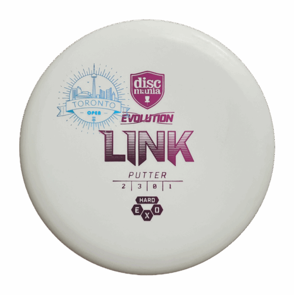 white discmania link with toronto open stamp